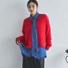 【ラクーンＭＩＸ】ファーニットＶネックプルオーバー