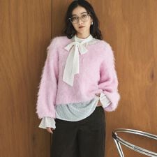 ドットシフォンボウタイブラウス