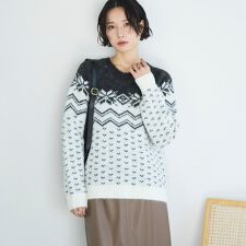ノルディック柄ニットプルオーバー