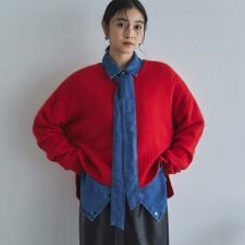 ドゥ アルシーヴ(Doux archives)のソフトデニムボウタイシャツ