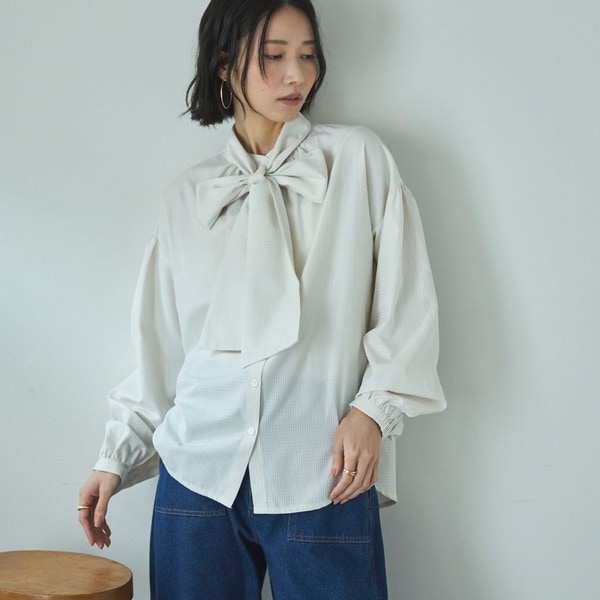 ２ＷＡＹ　チェックボウタイブラウス