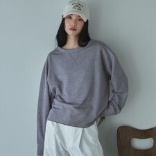 ボートネックラメ裏毛長袖プルオーバー