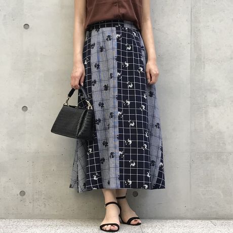 完売品グレースのパッチワークプリントスカート （セール】 パッチ  