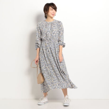 レトロ花柄ウエストシャーリングワンピース ドゥ アルシーヴ Doux Archives ファッション通販 マルイウェブチャネル
