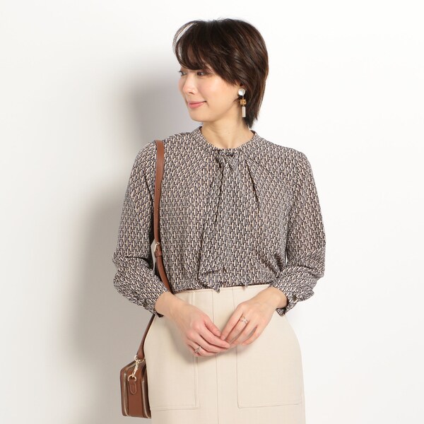 ロープ幾何柄ボウタイブラウス | ドゥ アルシーヴ(Doux archives