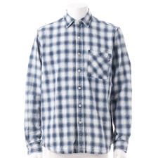 リプレイ(REPLAY)のインディゴチェックコットンシャツ