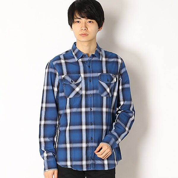 ブラッシュドウーレンチェックのシャツジャケット／リプレイ（REPLAY