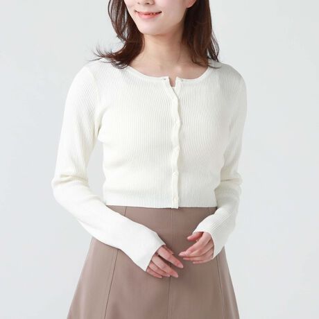 モヘアカーディガン L ホワイト white パピロン 白 5-1 （コンパクト  