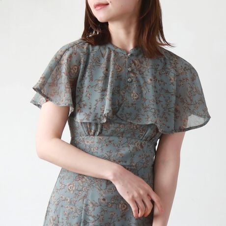 ケープカラー花柄マーメイドワンピース | アルシーヴ(archives  