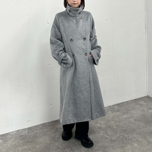 美品 ルルウィルビー シャギースタンドショートコート ハーフコート 2