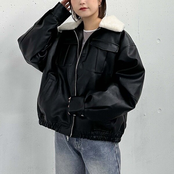 衿ファーフェイクレザー中綿ブルゾン | アルシーヴ(archives) | マルイ