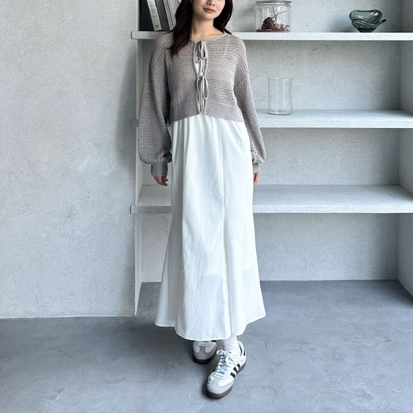 アルシーヴ archives ストライプノースリワンピース×ビスチェset （IVO） アルシーヴ archives ストライプノースリワンピース×ビスチェset