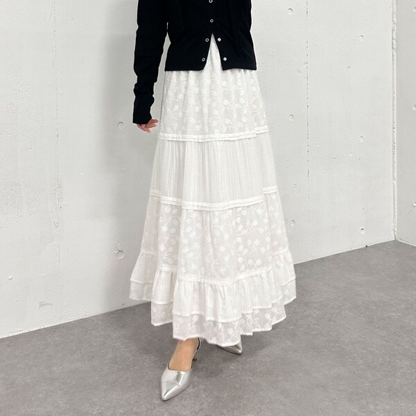 the virgins レースコットンスカート White the Virgins cotton skirt | the Virgins