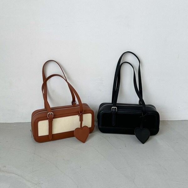 キャンバスフェイクレザーボストンバッグ | アルシーヴ(archives