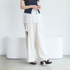 カットアウト裏毛パンツ