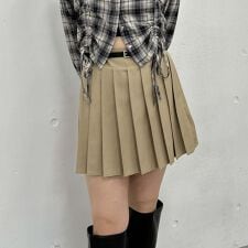 切替プリーツミニスカート