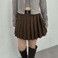 切替プリーツミニスカート