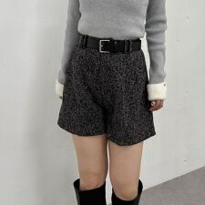 ベルト付ツイードショートパンツ