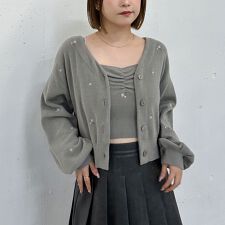 フラワー刺繍ニットＣＤアンサンブル