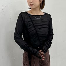 チュールギャザーＴＯＰＳ×シアーＴＯＰＳ　ＳＥＴ