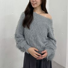 アルシーヴ(archives)のシャギーオフショルニットプルオーバー