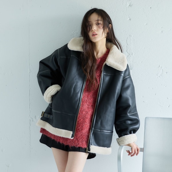 フェイクレザーミドルムートンジャケット | アルシーヴ(archives