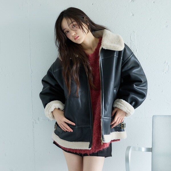 フェイクレザーミドルムートンジャケット | アルシーヴ(archives