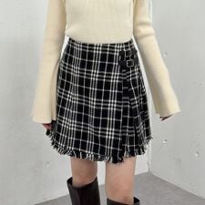 ツイードラップミニスカート