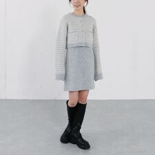 ツイードニットカーディガン×ミニキャミワンピＳＥＴ