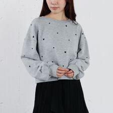 ランダムハート刺繍スウェット