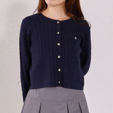 ロゴ刺繍ニットカーディガン