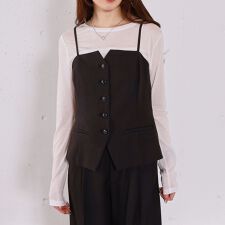 シアー天竺クルーネックトップス