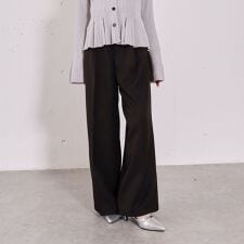 【ＯＮかわ】ベルト付きタックワイドスラックス