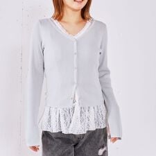 レイヤードレースＴＯＰＳ×ニットカーディガンＳＥＴ