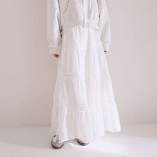 コットンレースティアードスカート