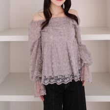 刺繍レース２ｗａｙオフショルブラウス
