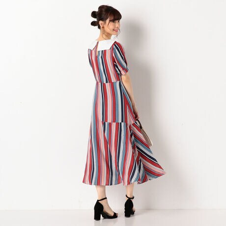 変形衿ストライプワンピース アルシーヴ Archives ファッション通販 マルイウェブチャネル