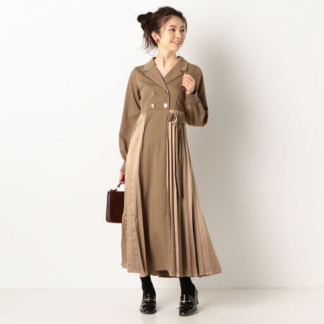 部分プリーツ長袖トレンチワンピース アルシーヴ Archives ファッション通販 マルイウェブチャネル