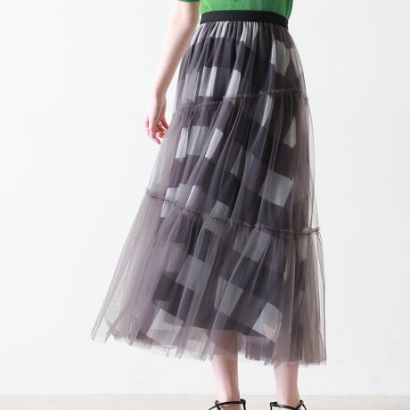 チェック柄チュールスカート チーク Cheek ファッション通販 マルイウェブチャネル