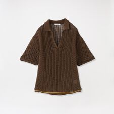 オープンワークニットポロシャツ