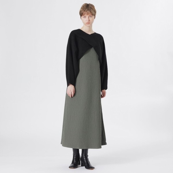 極美品 ラコステ 完売品 異素材切り替え コンビネーションマテリアルポロドレス LACOSTE｜異素材切り替え コンビネーションマテリアルポロドレス