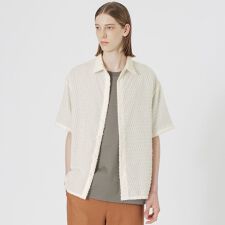 ラブレス(LOVELESS)のシアーシャギージオメトリックハーフスリーブシャツ