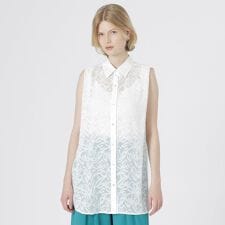 ジャカードノースリーブブラウス