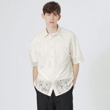 ラブレス(LOVELESS)のペイズリーレースショートスリーブシャツ