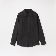 ピンストライプジップシャツ