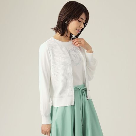 メッシュラメ ニットカーディガン | トゥービーシック(TO BE CHIC  