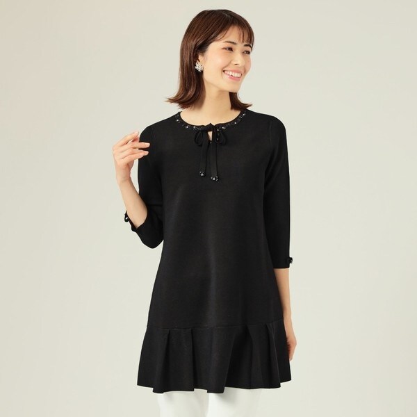 美品 大きいサイズ トゥービーシック フリル ニット チュニック 美品 大きいサイズ トゥービーシック ビジュー フリル ニット