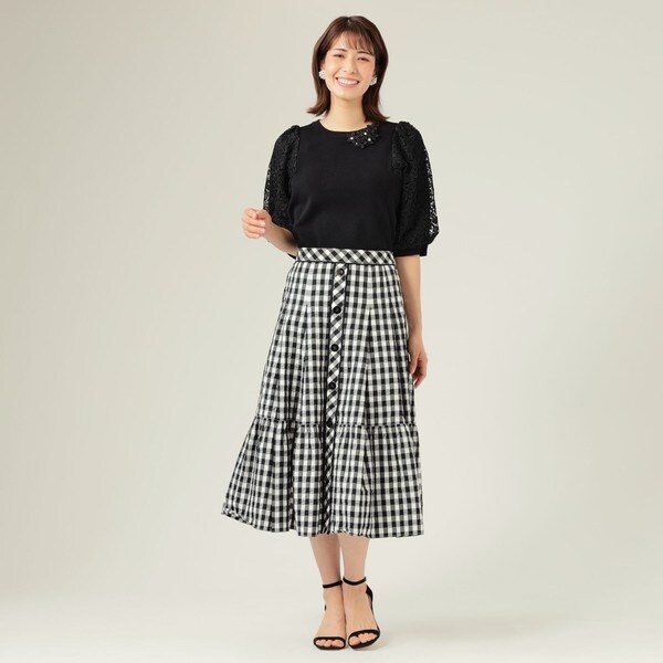 TO BE CHIC ケミカルレースコンビ ニットプルオーバー　サイズ44 ケミカルレースコンビ ニットプルオーバー | トゥービーシック