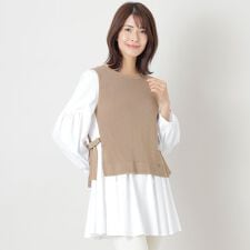 ブラウスレイヤー ニットチュニック