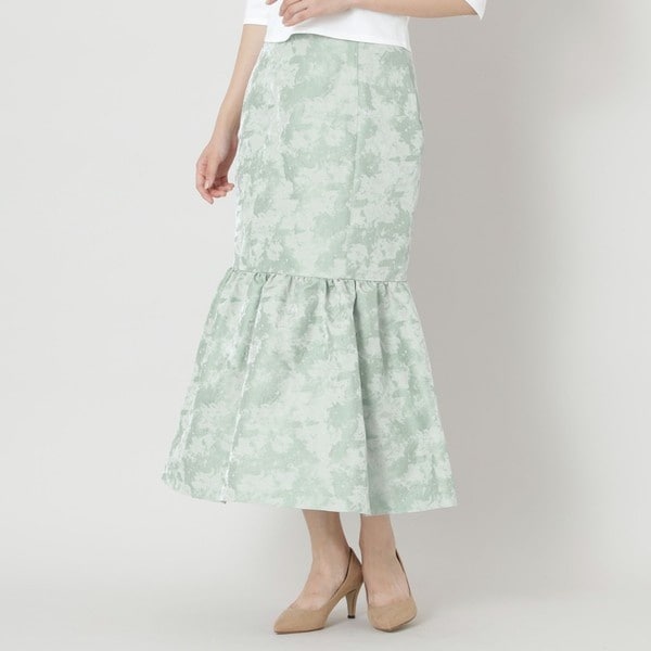 トゥービーシック★サイドボーダープリーツ切替　レーヨン混スカート◆大きいサイズ44★TO BE CHIC レーヨンナイロン ボーダーワンピース(ワンピース)｜TO BE CHIC(トゥー